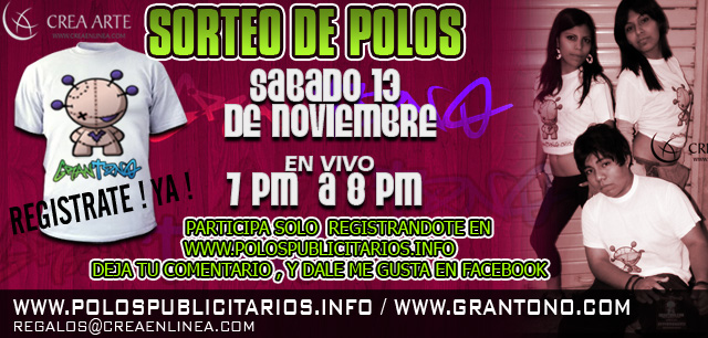 Sorteo de polos publicitarios GranTono.com